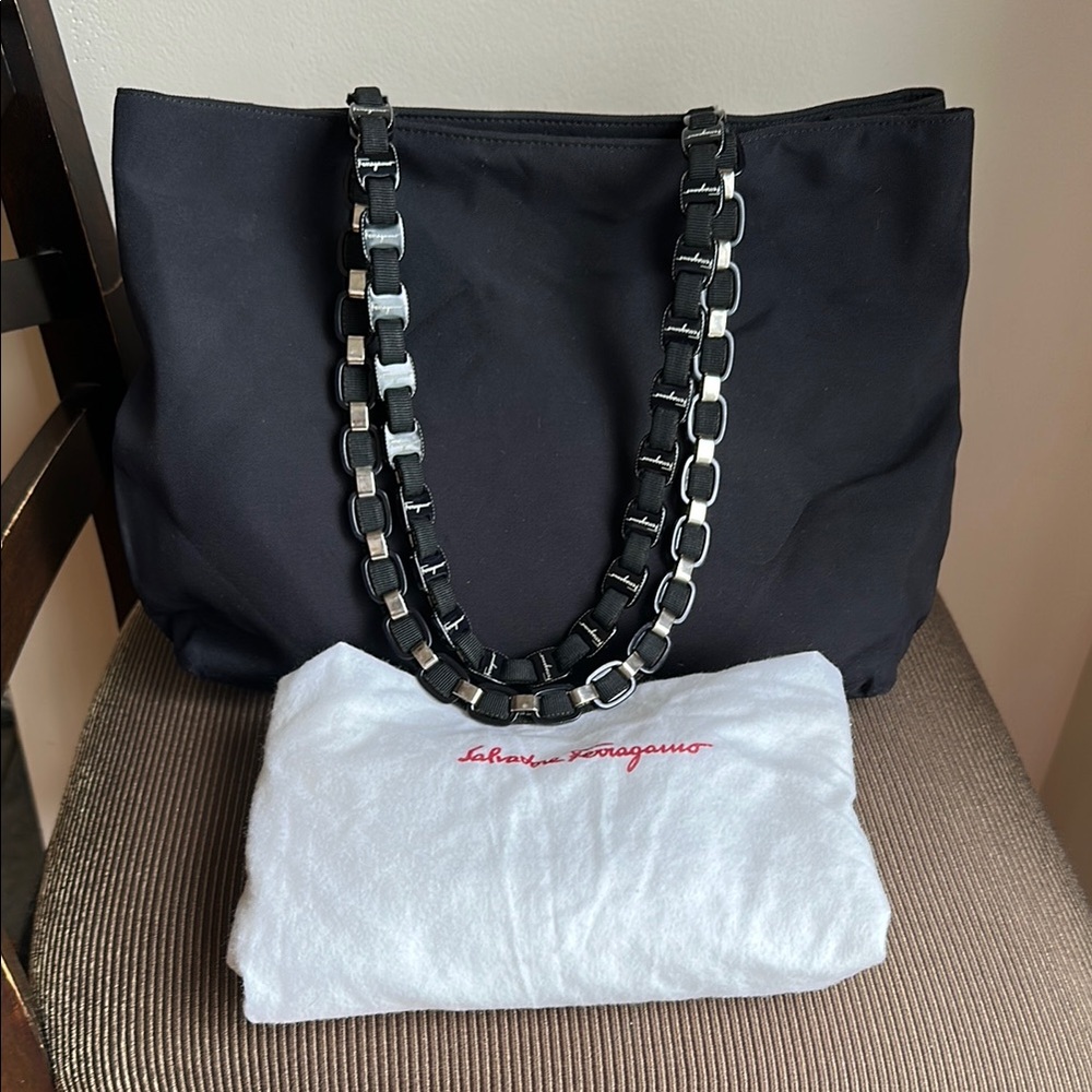 Salvatore Ferragamo Black Tote Bag